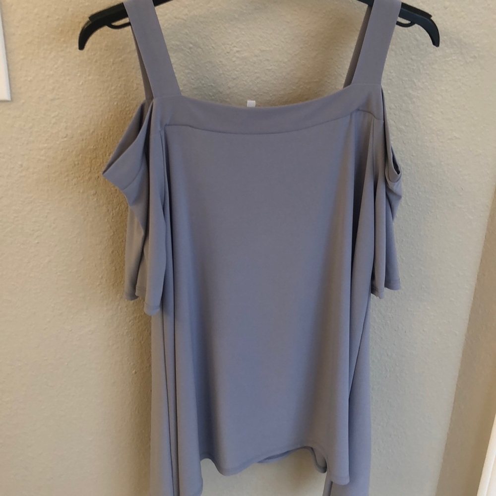 Blu Heaven Silver Cold Shoulder Top